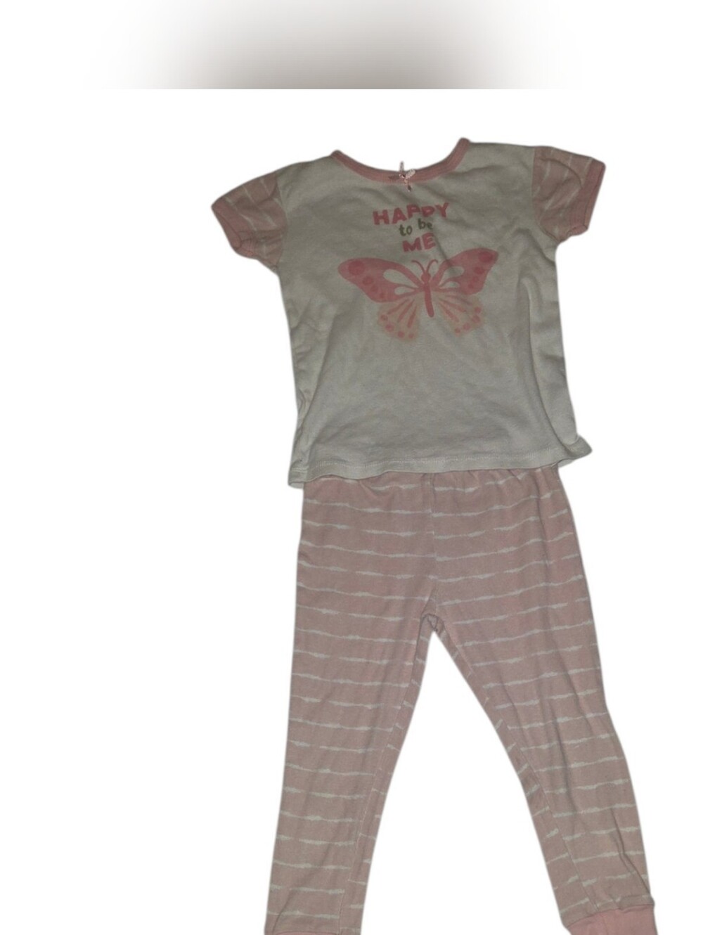 Girls Pink Butterfly Pajama Set - Happy to Be Me